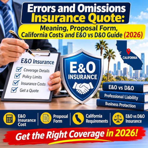U.S insurance news : Errors and Omissions Insurance Quote: Meaning, Proposal Form, California Costs and E&O vs D&O Guide 2026 usa