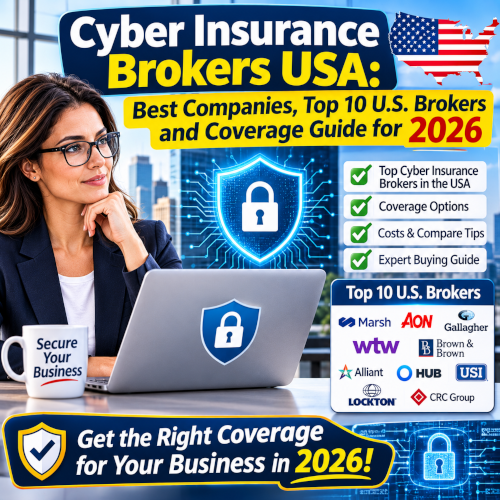 Guide to cyber insurance brokers in the USA, including major brokerage firms and business cyber coverage.