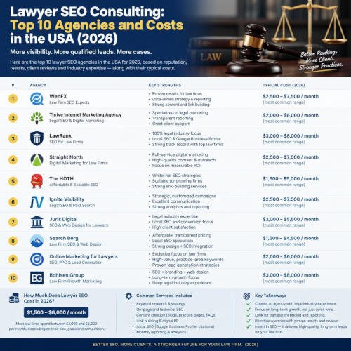 Lawyer SEO Consulting: Top 10 Agencies and Costs in the USA (2026)