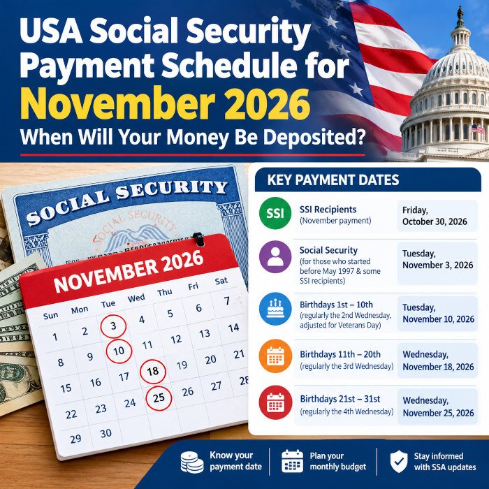 When will the Social security benefit USA be released