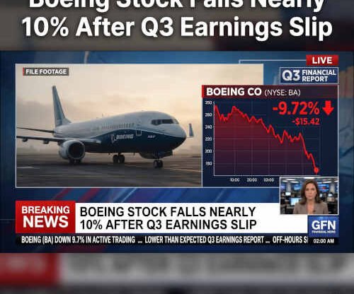 Boeing stock falls in Q3 reports